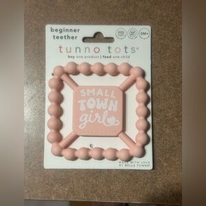 Tunno Tots Beginner Teether Pink “Small Town Girl” Baby Toddler Shower Newborn